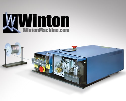 A system for processing flexible coax cable manufactured by Winton Machine USA