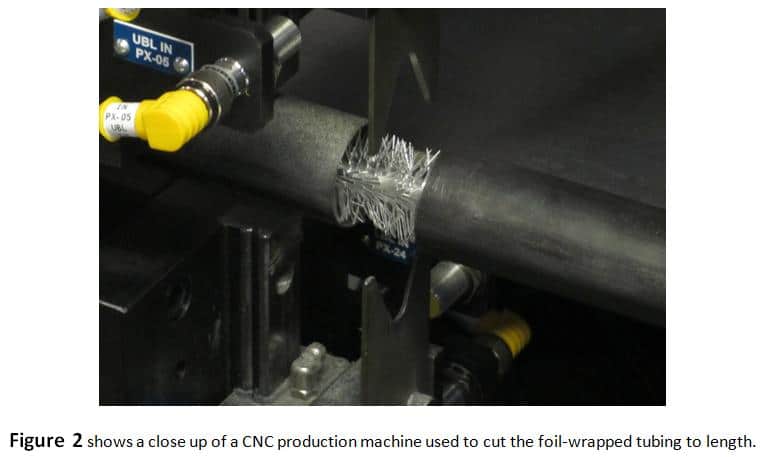 CNC Production. Machine Used To Cut Foil-Wrapped Tubing To Length - Winton Machine USA