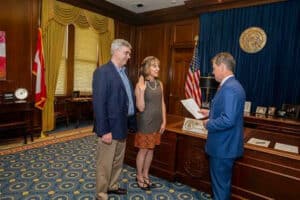 Lisa Winton of Winton Machine USA sworn in by the Governor of GA