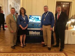 Winton Machine CEO LIsa Winton meets with Republican house representative Buddy Carter in 2018