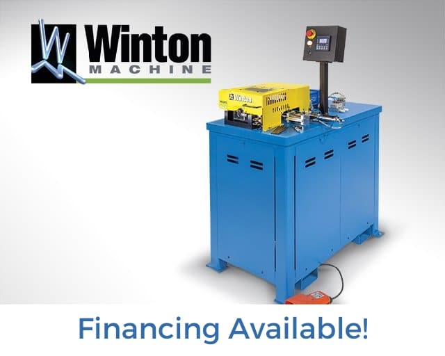 Financing Available for the Winton Machine USA Model TH25 Triple Hit End Former