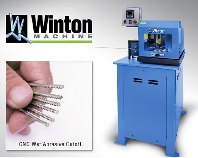 Winton Machine USA's CTL-25A CNC Wet Abrasive Tube Cut-Off Machine with Flood Coolant is a CNC wet abrasive machine designed to cut hard metals like stainless & Inconel.