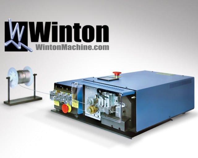 The Winton Machine USA CTL-6S Benchtop CNC Coax Cut-Off Machine automatically feeds & cuts semi-rigid coax & flexible coax (