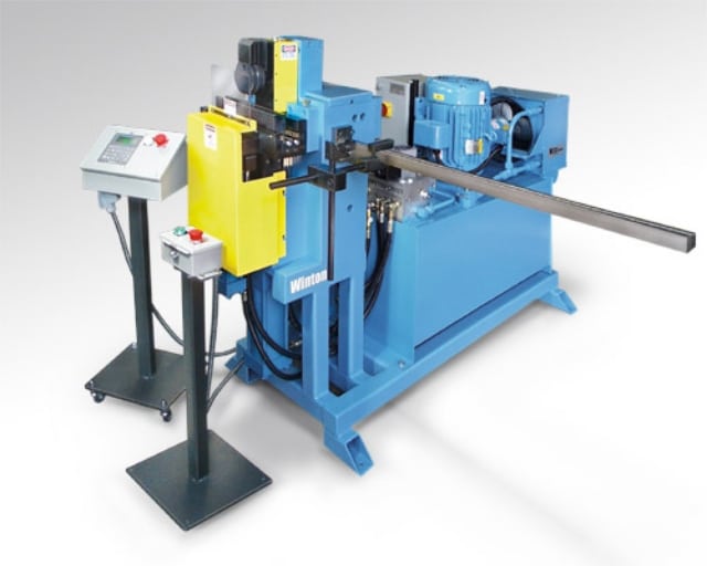 The Winton Machine USA Model 300 tube bender has programmable bend control, 1.7 second cycle timefor a 90° bend, & heavy duty roller bearings.