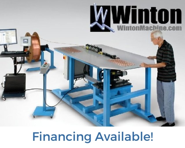 Winton Machine USA SB10 CNC Serpentine Tube Bender Financing Available