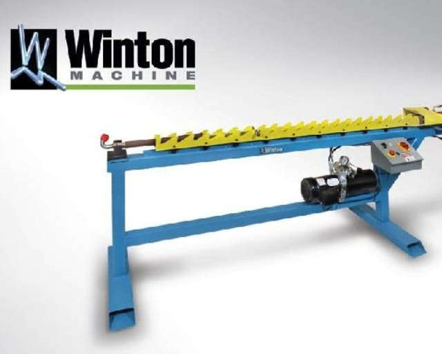 Winton Machine USA's hydraulic multi-position jaw Mandrel extractor is used to extract a plug mandrel during hose/fitting crimping operations.